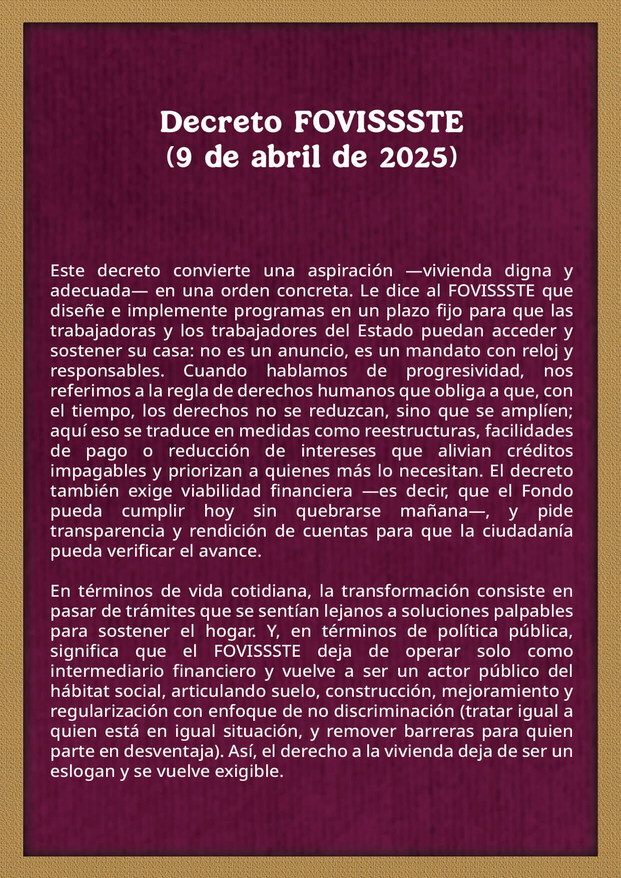 Ficha 1. Decreto FOVISSSTE (9 de abril de 2025)